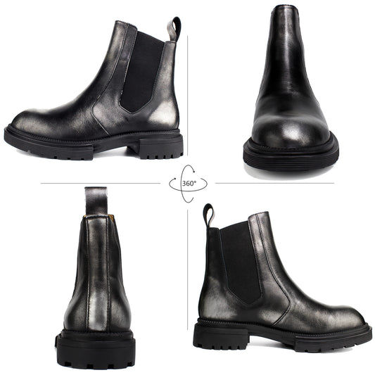 Men's Premium Leather Chelsea Boots | Double Elastic Gussets & Breathable OrthoLite Anti-Odor Insoles | Slip-Resistant Rubber Outsole, Leather Lined for All-Day Comfort (Casual & Work)