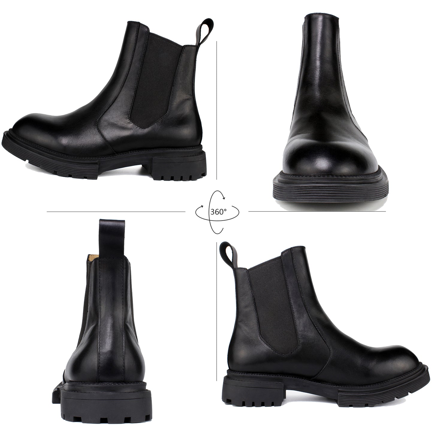 Men's Premium Leather Chelsea Boots | Double Elastic Gussets & Breathable OrthoLite Anti-Odor Insoles | Slip-Resistant Rubber Outsole, Leather Lined for All-Day Comfort (Casual & Work)
