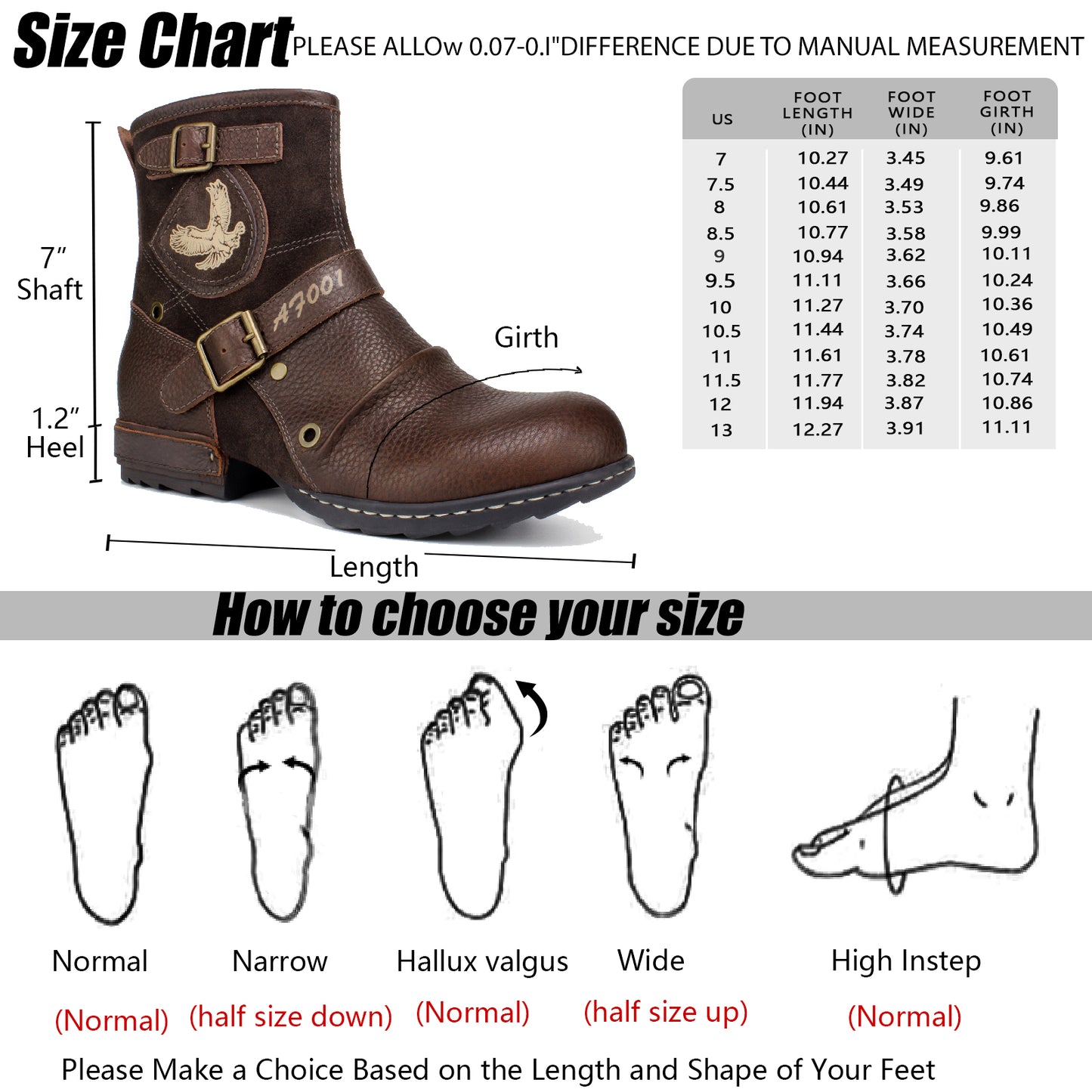 Psanfawq Motorcycle Boots Men Waterproof Leather -Retro Moto Biker Boots with Zip Up & Harness, Riding Combat Boots for Men Casual & Daily Wear,Black