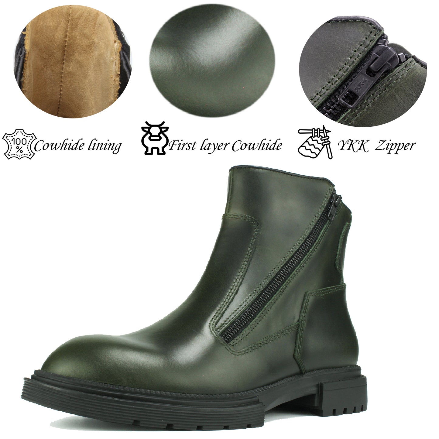 Men's Premium Leather Chelsea Boots | Double Elastic Gussets & Breathable OrthoLite Anti-Odor Insoles | Slip-Resistant Rubber Outsole, Leather Lined for All-Day Comfort (Casual & Work)