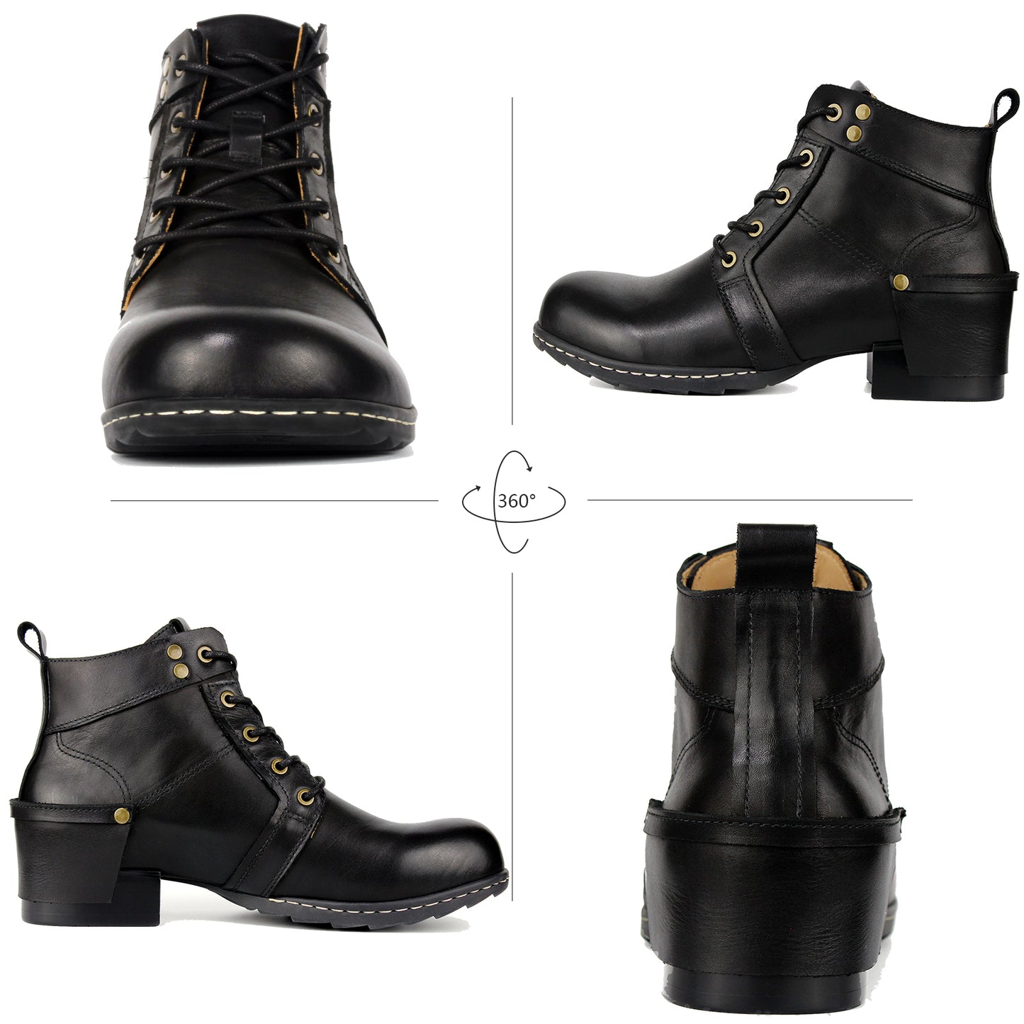 Men's Genuine Leather Chukka Boots Casual Dress Motorcycle Ankle Boots