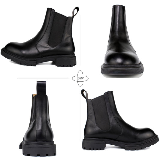 Men's Premium Leather Chelsea Boots | Double Elastic Gussets & Breathable OrthoLite Anti-Odor Insoles | Slip-Resistant Rubber Outsole, Leather Lined for All-Day Comfort (Casual & Work)