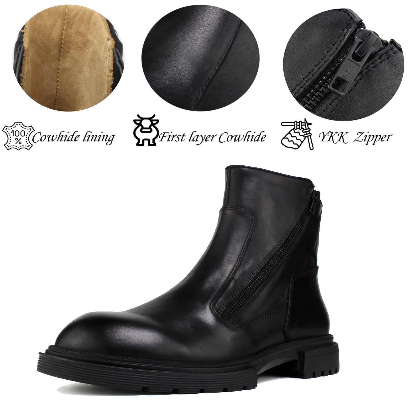 Men's Premium Leather Chelsea Boots | Double Elastic Gussets & Breathable OrthoLite Anti-Odor Insoles | Slip-Resistant Rubber Outsole, Leather Lined for All-Day Comfort (Casual & Work)