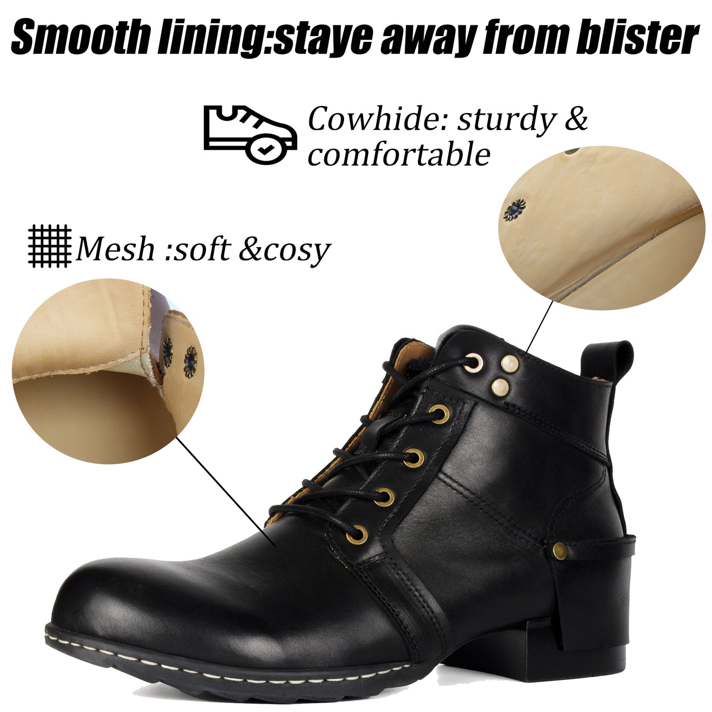 Men's Genuine Leather Chukka Boots Casual Dress Motorcycle Ankle Boots