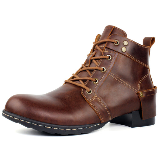 Men's Genuine Leather Chukka Boots Casual Dress Motorcycle Ankle Boots