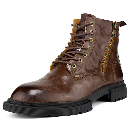 Men's Chelsea Boots with YKK Zipper & Breathable OrthoLite Footbed | Fashion Casual Full-Grain Leather Ankle Boots| Durable Slip-Resistant Rubber Sole for Comfort & Support
