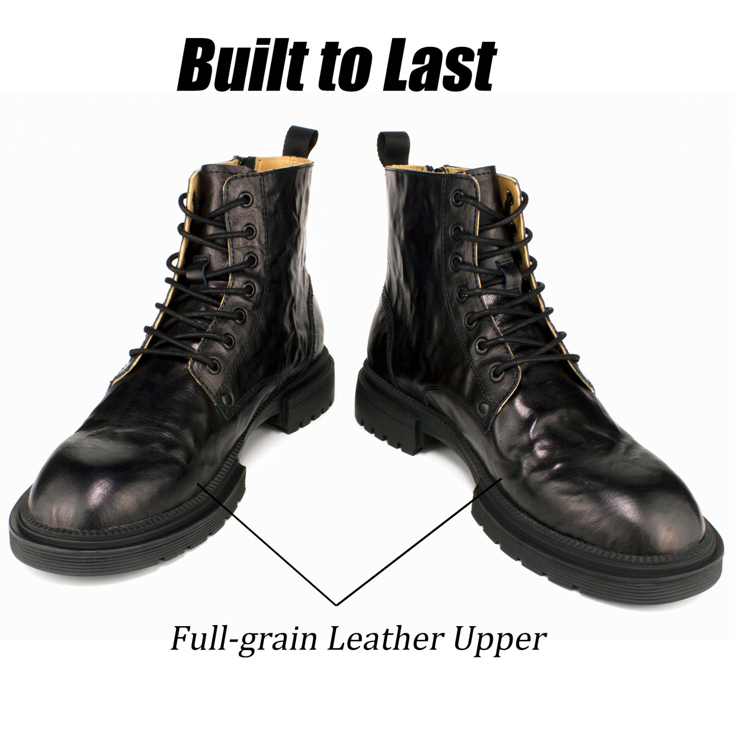 Men's Chelsea Boots with YKK Zipper & Breathable OrthoLite Footbed | Fashion Casual Full-Grain Leather Ankle Boots| Durable Slip-Resistant Rubber Sole for Comfort & Support